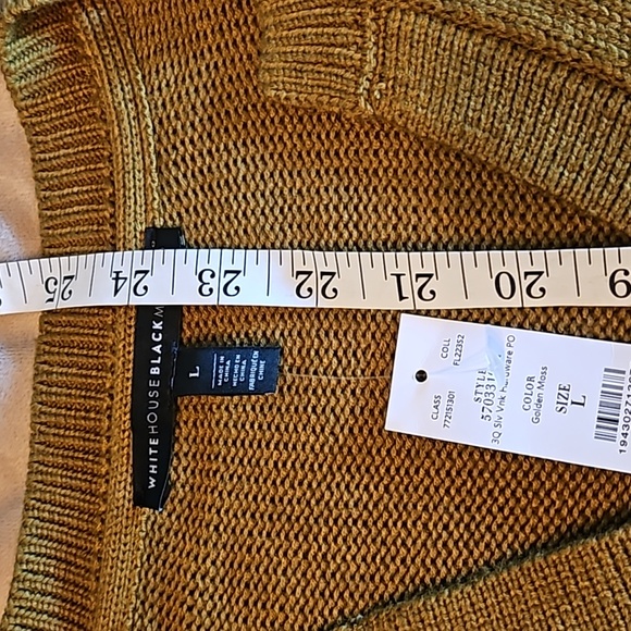 White House Black Market - NWT - Goldon Moss - 3/4 Sleeve VNeck PullOver - L - Picture 6 of 8